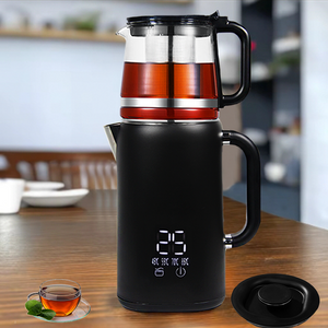 Peralatan Rumah Tangga Ketel Teh Elektrik Baja Tahan Karat dan Teko Teh Set Pembuat Teh Turki Ganda dengan Fungsi Tetap Hangat