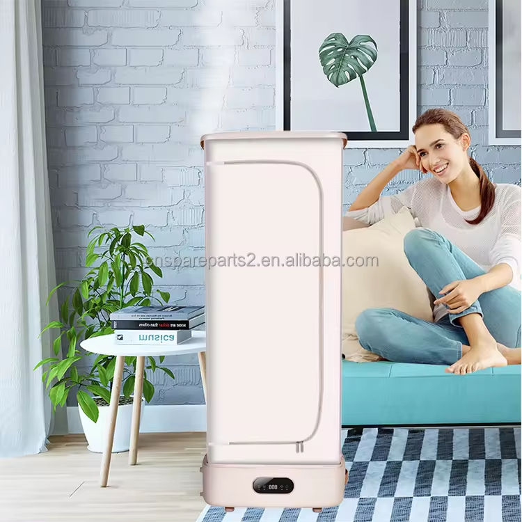 Pengering Pakaian Otomatis Elektrik Portabel Mini Rak Pengering Pakaian Dipanaskan Waktu Cerdas 2 Lapis Pengering Pakaian YUEKON Gantung
