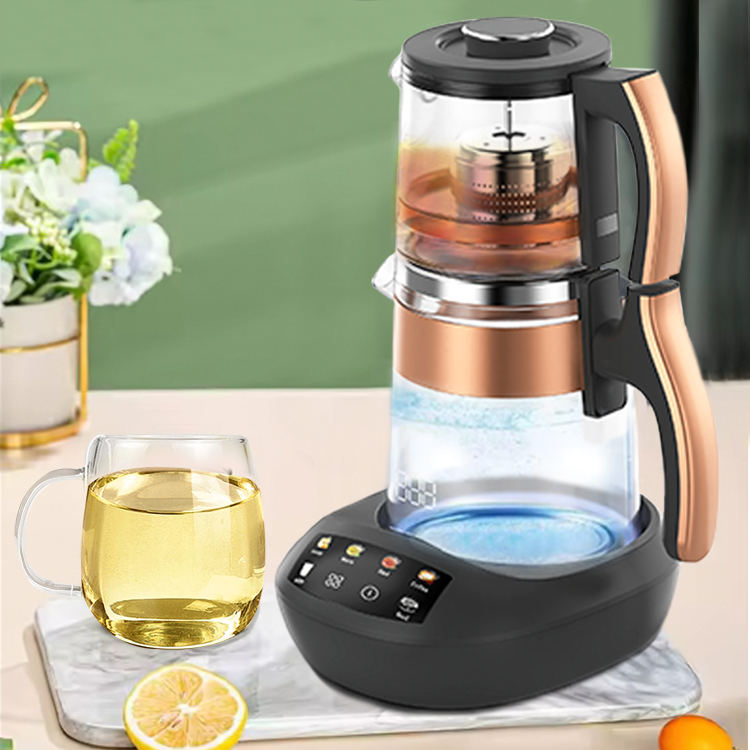 Peralatan Rumah Terbaru Lran Glass Tea Kettle 1500W Teh Multi-Fungsional Machime Double Glass Tea Maker dengan Infuser