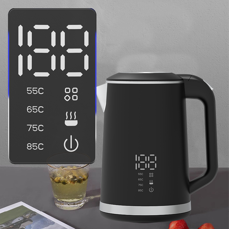 Kendi Baja Tahan Karat 1,5L Ketel Lapis Ganda Kontrol Suhu Ketel Teh Listrik Digital Pintar