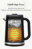 Yuekon 1.5L+1.1L Kettles Elektronik Kacang dan Teh 2 In1 Pembuat Teh Lapisan Ganda Dengan Kontrol Suhu
