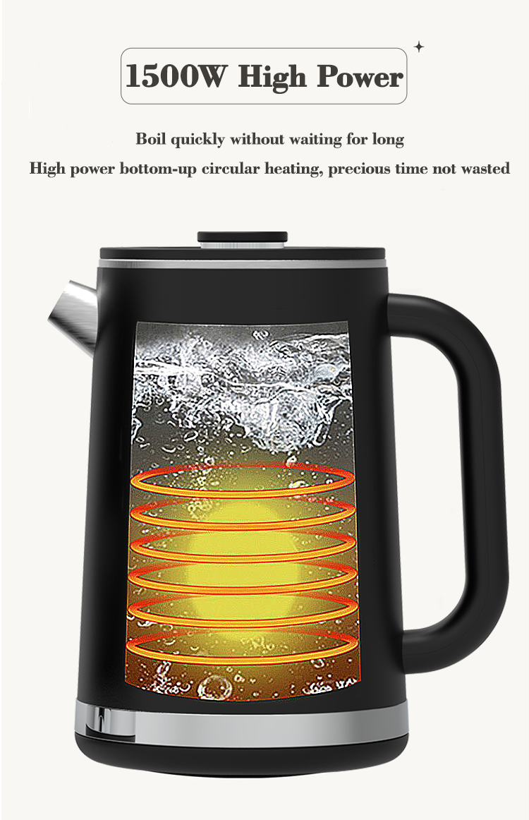 Yuekon 1.5L+1.1L Kettles Elektronik Kacang dan Teh 2 In1 Pembuat Teh Lapisan Ganda Dengan Kontrol Suhu