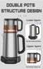 Peralatan Dapur 1500W Rebus Perlindungan Kering Mesin Pembuat Teh 2.0L+1.1L Double Layer Electric Kettle Dengan Teki Kaca