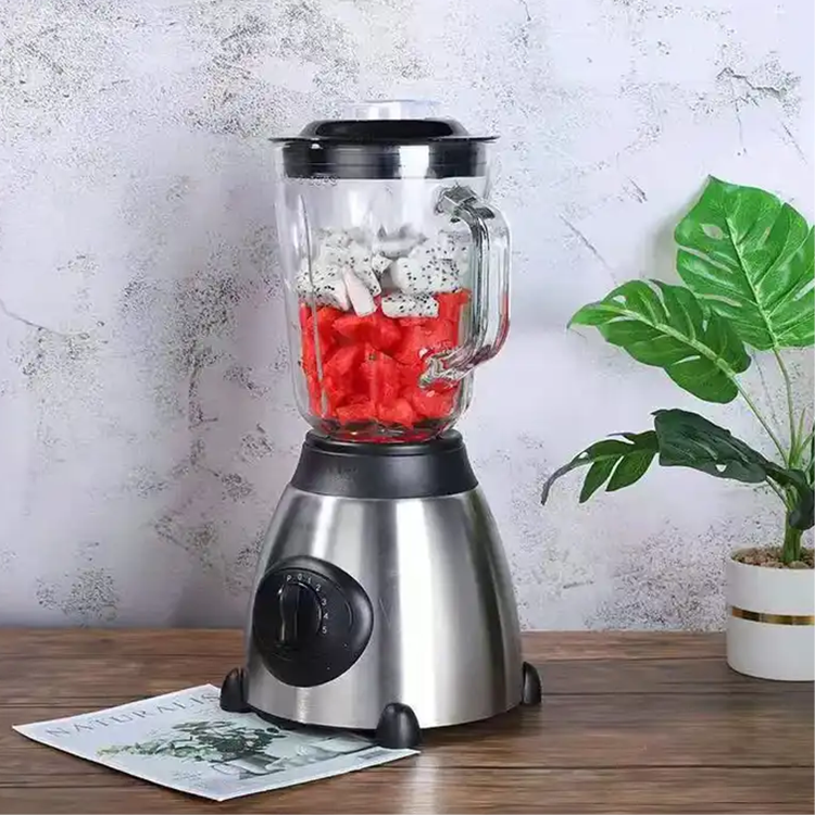 Mesin Memasak Pengolah Makanan Listrik Rumah Kelas Atas Blender Pembuat Jus Blender Makanan Baja Tahan Karat Pisau Kuat 4 Daun