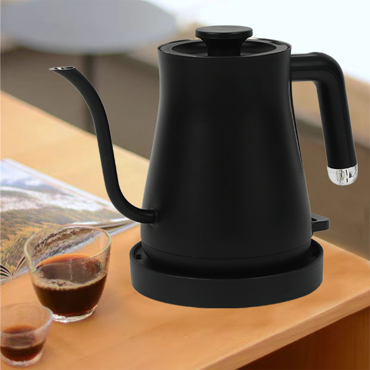 Teko Kopi Baja Tahan Karat 600Ml Tuang Di Atas Ketel Kopi Leher Angsa Listrik Pembuatan Bir Espresso