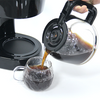 650W Mati Otomatis 1,5L 5-10 Cangkir Pembuat Kopi Espresso Tetes Listrik Hitam