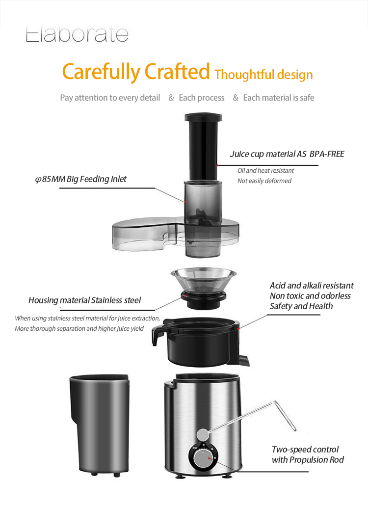 arger Memberi Makan Mulut Saluran Pakan Besar Kebisingan Rendah Jus Sayuran Dan Buah 