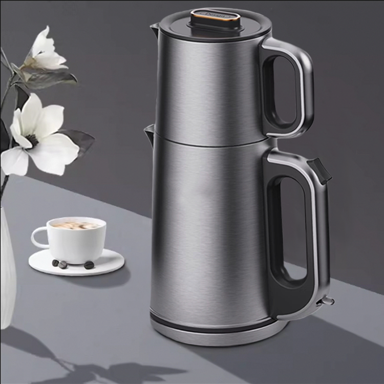 Alat Dapur Terlaris Pembuat Teh Samovar Turki Listrik Untuk Ketel Teh 2.0l Dengan Pot Teh 