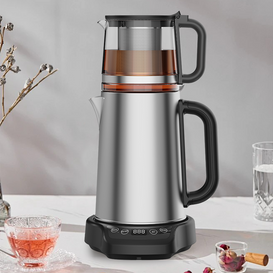 1500W Dual Kettle Pemanasan Air Kontrol Sentuh Digital Tea Maker Electric Stainless Steel Samovar Turki Teh Kettle