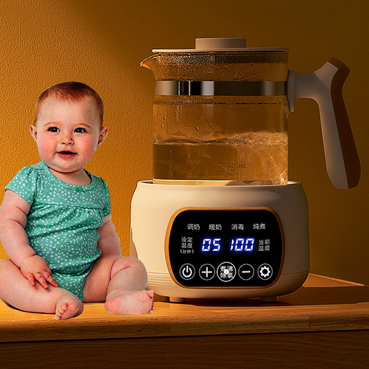 Kualitas Tinggi 1.3l Teh Panas Ketel Termostat Modulator Formula Susu Hangat Kaca Ketel Listrik
