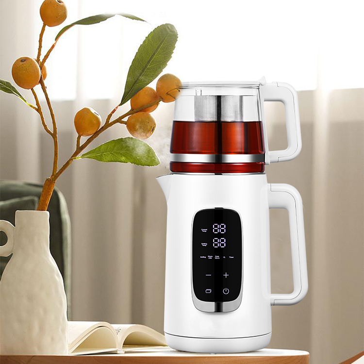 Layar Digital 1500W Pembuat Teh Teh Double Dall Cordless Kettle Dengan Kontrol dan Tampilan Sensitif Sentuh