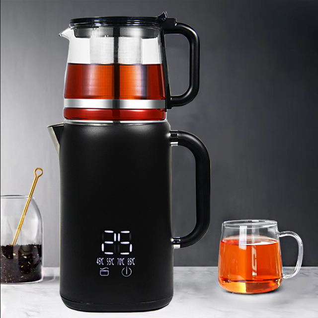 Kualitas Tinggi Listrik Rusia Samovar Hervidor De Agua Electrico 2 In 1 Ketel Air Teko Ketel Set untuk Dapur Rumah