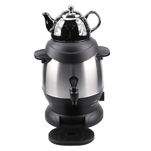 Set Pembuat Teh Samovar Arab Gaya Baru Pot Keramik Pot Ketel Ganda Baja Tahan Karat Ketel Samovar Listrik dengan Pot Keramik 