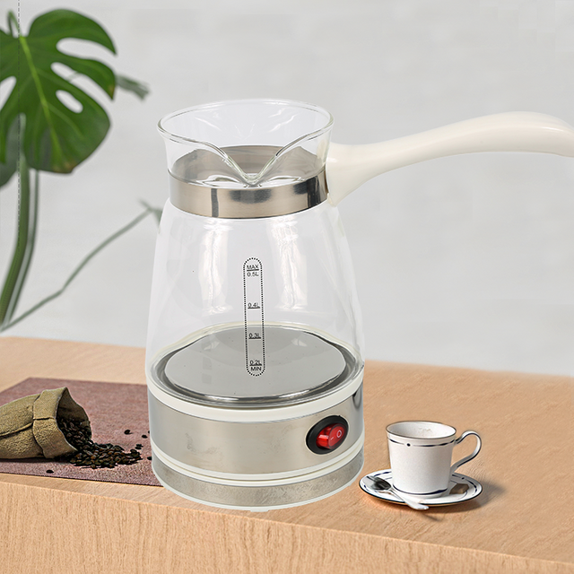 Desain Baru Teko Kopi Turki 500Ml Pelat Pemanas Teko Kopi Ketel Transparan untuk Rumah 