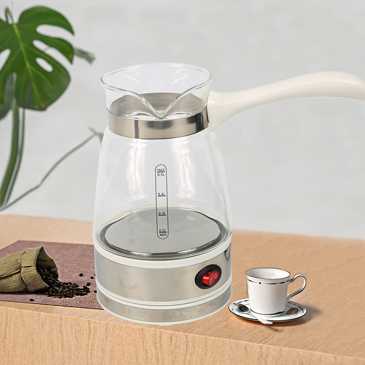Desain Baru Teko Kopi Turki 500Ml Pelat Pemanas Teko Kopi Ketel Transparan untuk Rumah 