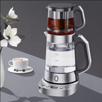 Set Teko dan Ketel Teh 2 In 1 Set Teko Kaca Ketel Listrik Kaca Pembuat Teh Elektrik 