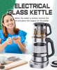 Set Pembuat Teh Turki Ketel Listrik Sepenuhnya Otomatis Pemanas Multi-cepat Kaca Rumah Tangga 2 In 1 Set Baki Ketel Teh
