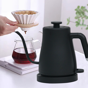 Ketel Tetes Kopi Pemanas Gooseneck Kopi Cerdas Ketel Kopi Elektrik Gooseneck Pengontrol Suhu Kopi Hitam Putih